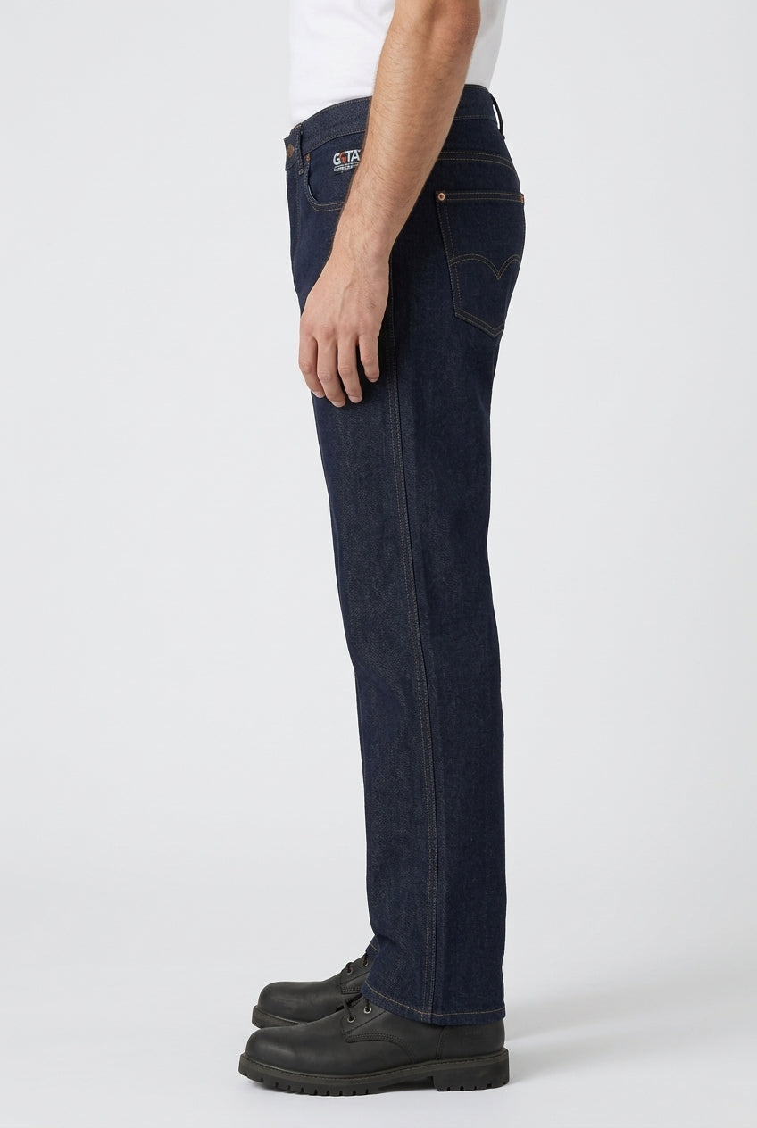 Jean mezcla hombre 13 oz con modelo: vista lateral